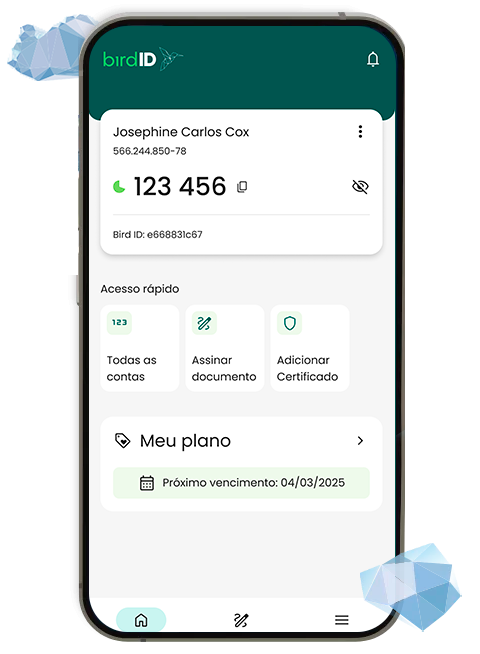 Certificado em nuvem Bird ID - Aplicativo